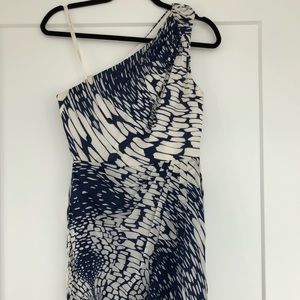 Shoshanna One Shoulder Water Cocktail Dress.